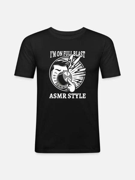 Asmr Whispering Asmr Enthusiast Mindfulness - Men's Slim Fit T-Shirt - black