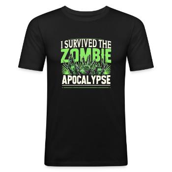 Horror Movie Fan Zombie Horror Classic - Men's Slim Fit T-Shirt - black - Front - Nik (191cm)