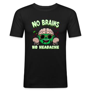 Horror Movie Fan Zombie Horror Classic - Men's Slim Fit T-Shirt - black - Front - Nik (191cm)