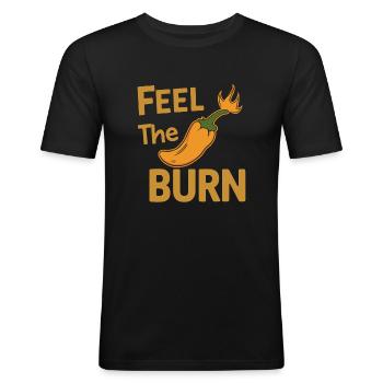 Amateurs de cuisine épicée, Chili Peppers Chef - T-shirt près du corps Homme - noir - Devant - Nik (191cm)