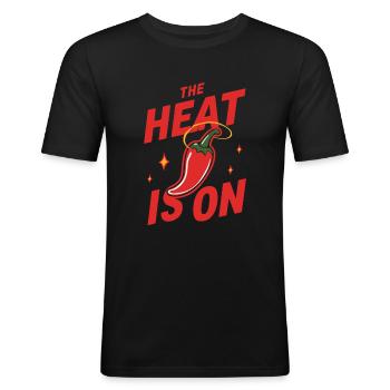 Amateurs de cuisine épicée, Chili Peppers Chef - T-shirt près du corps Homme - noir - Devant - Nik (191cm)