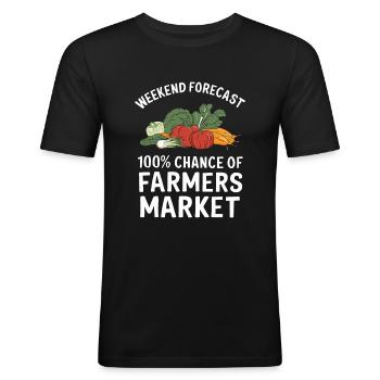 Farmers Market Farmer Agriculture Farming Food - Männer Slim Fit T-Shirt - Schwarz - Vorne - Nik (191cm)