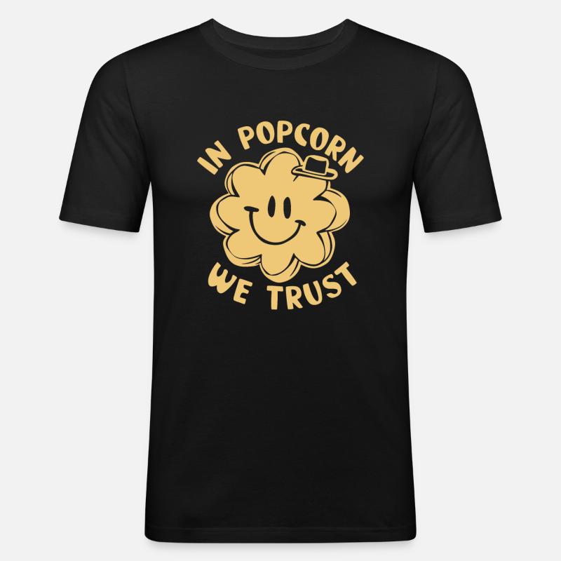 Dicton de pop-corn amusant, pop-corn en rafale - T-shirt près du corps Homme - noir
