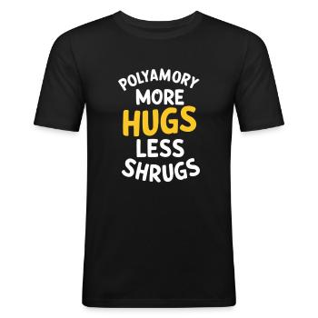 Communauté polyamoureuse Parentalité polyamoureuse - T-shirt près du corps Homme - noir - Devant - Nik (191cm)