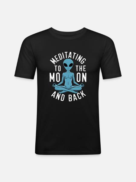 meditation, mindfulness, relaxation and - Men's Slim Fit T-Shirt - black