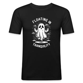 Méditation du monstre fantôme, pleine conscience, - T-shirt près du corps Homme - noir - Devant - Nik (191cm)