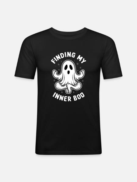 Ghost Monster Meditation, Mindfulness, - Men's Slim Fit T-Shirt - black