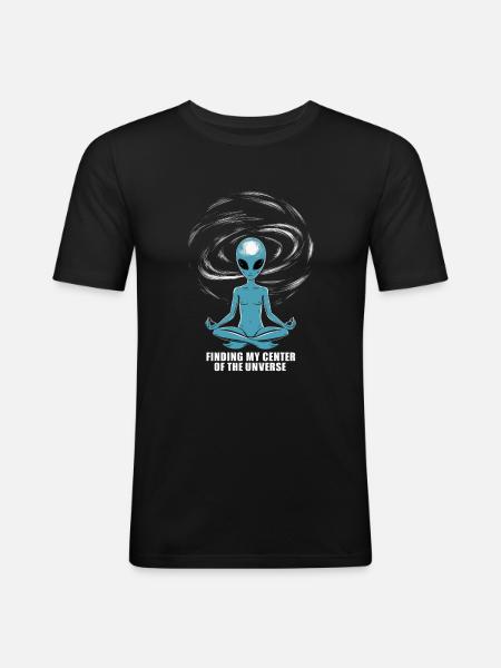 meditation, mindfulness, relaxation and - Men's Slim Fit T-Shirt - black