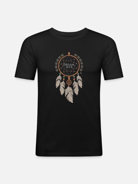 Drømmefanger Boheme Spirituel Drømmefanger - Herre Slim Fit T-Shirt - sort