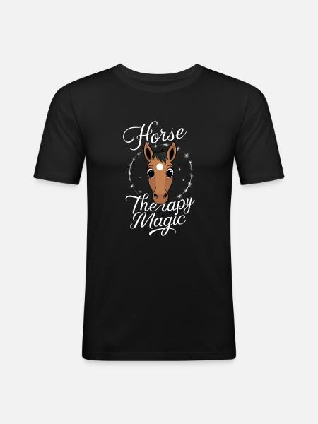 Guérison par l’équithérapie et - T-shirt près du corps Homme - noir