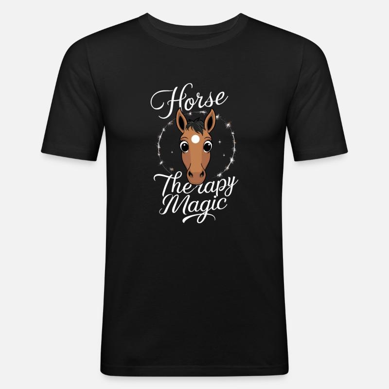 Heilung Durch Pferdetherapie Und Therapeutisches - Männer Slim Fit T-Shirt - Schwarz