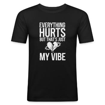 Introversion Style alternatif Émotionnel - T-shirt près du corps Homme - noir - Devant - Nik (191cm)