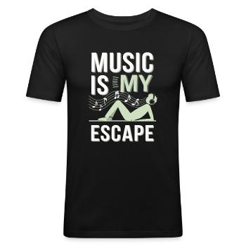 Chill Vibes Amateur de musique décontractée Relaxante - T-shirt près du corps Homme - noir - Devant - Nik (191cm)