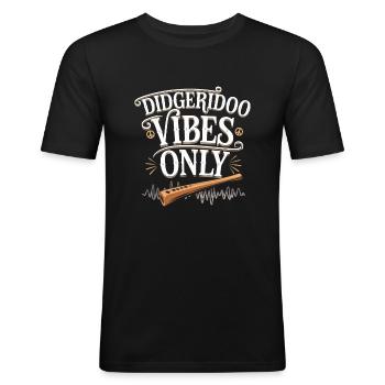 Didgeridoo Player Embracing Aboriginal Instrument - Men's Slim Fit T-Shirt - black - Front - Nik (191cm)