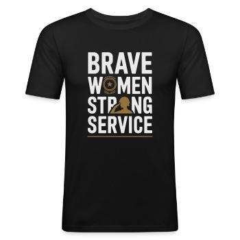 Honorez la Journée des anciens combattants avec le patriotisme et l’armée - T-shirt près du corps Homme - noir - Devant - Nik (191cm)
