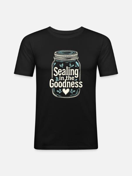Conservation des aliments faits maison - T-shirt près du corps Homme - noir