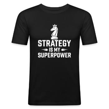 Mouvement de renaissance des échecs Chess Lover Strategic - T-shirt près du corps Homme - noir - Devant - Nik (191cm)