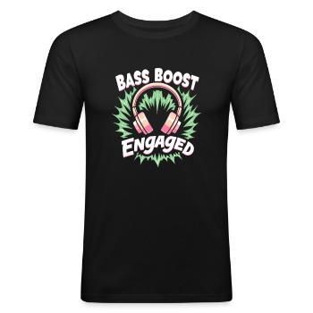 Accros aux écouteurs Un son immersif haut de gamme - T-shirt près du corps Homme - noir - Devant - Nik (191cm)