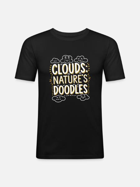 Cloudy view, Relaxing sky, Dreamy - Men's Slim Fit T-Shirt - black
