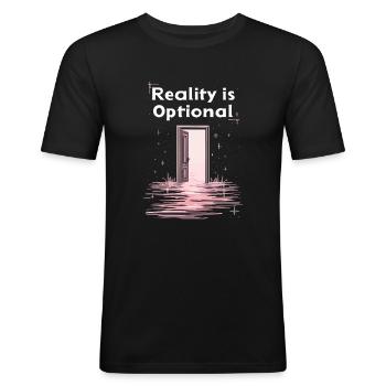 Surréaliste Art Humour Images oniriques Flottant - T-shirt près du corps Homme - noir - Devant - Nik (191cm)