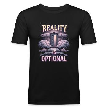 Surréaliste Art Humour Images oniriques Flottant - T-shirt près du corps Homme - noir - Devant - Nik (191cm)
