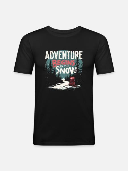 Winter Camper Snow Camping Adventure - Men's Slim Fit T-Shirt - black