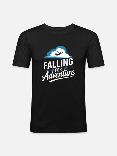 Skydiving Beginners Adventure Nerves - Men's Slim Fit T-Shirt - black