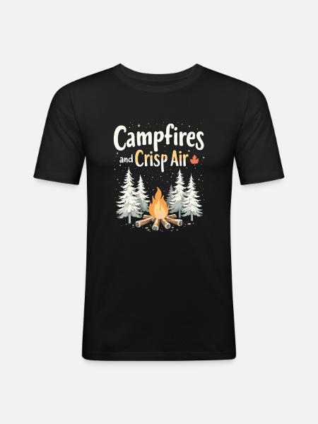 Winter Camper Snow Camping Adventure - Men's Slim Fit T-Shirt - black