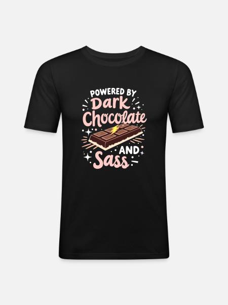 Chocolate enthusiasts, Dark chocolate fans, - Men's Slim Fit T-Shirt - black