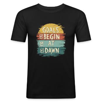 Morning Routine, Wellness Habits, More Productive - Men's Slim Fit T-Shirt - black - Front - Nik (191cm)