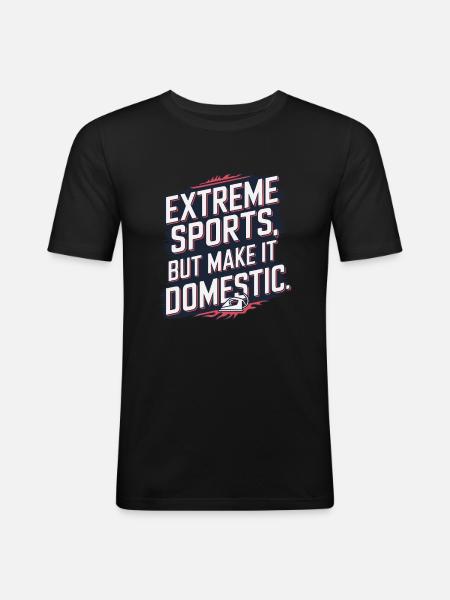 Extreme Ironing Competitive Funny - Men's Slim Fit T-Shirt - black