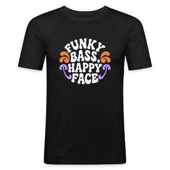 Bass Gitarrist Musiker Gear Funk Rock Jazz - Männer Slim Fit T-Shirt - Schwarz - Vorne - Nik (191cm)