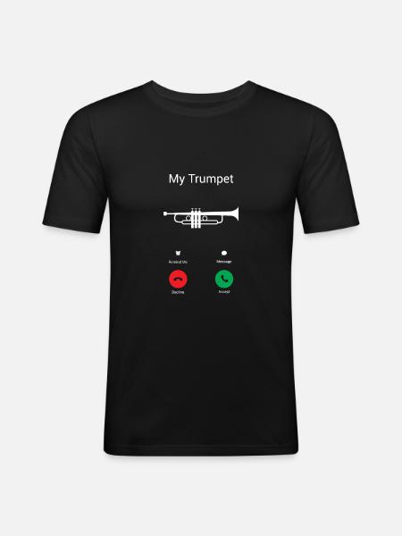 The trumpet calls - Men's Slim Fit T-Shirt - black