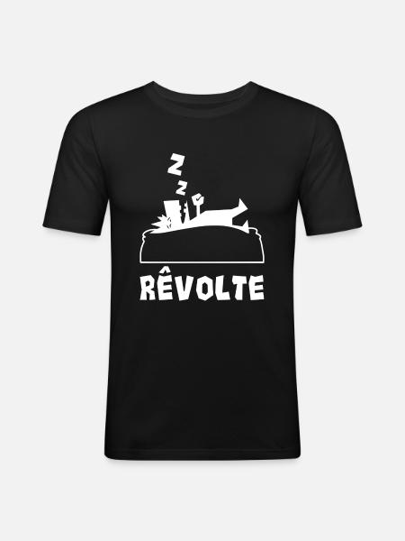 Rêvolte - T-shirt près du corps Homme - noir
