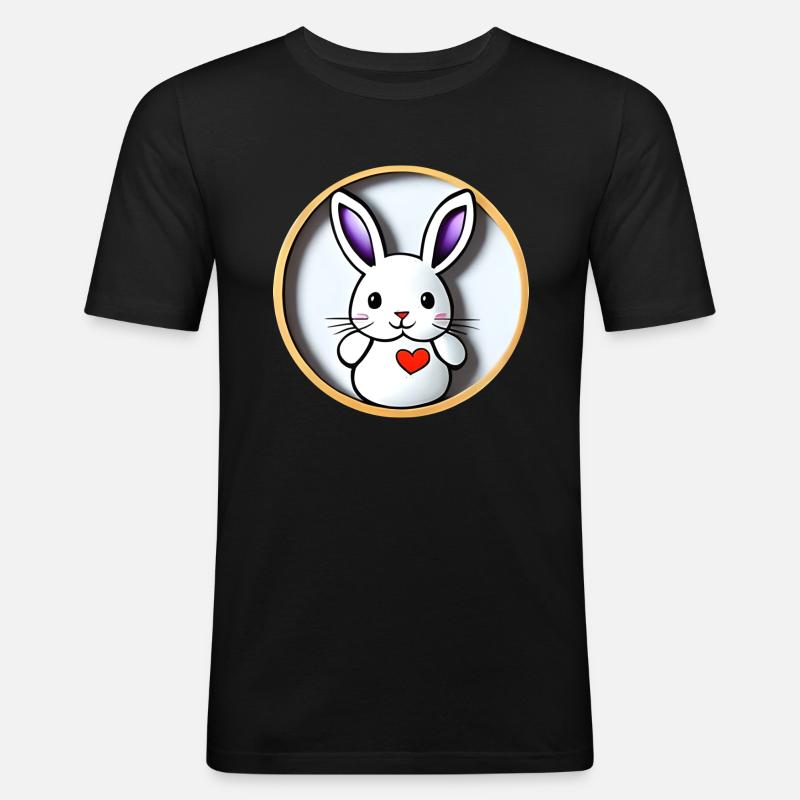 Cute Bunny Easter Bunny - Men's Slim Fit T-Shirt - black