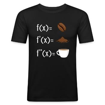 Maths de café - Formule du grain de café - T-shirt près du corps Homme - noir - Devant - Nik (191cm)