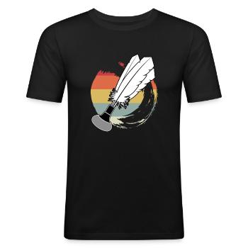 Indiaca Volleyball Vintage Südamerika - Männer Slim Fit T-Shirt - Schwarz - Vorne - Nik (191cm)