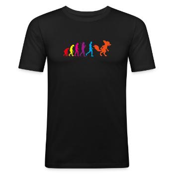 Pelz Evolution Cosplay furry Fandom Geschenk Fuchs - Männer Slim Fit T-Shirt - Schwarz - Vorne - Nik (191cm)