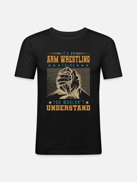 Arm wrestling - Men's Slim Fit T-Shirt - black
