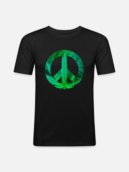peace with Hemp - Men's Slim Fit T-Shirt - black