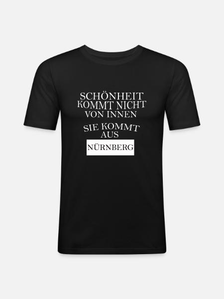 Nürnberg - Männer Slim Fit T-Shirt - Schwarz