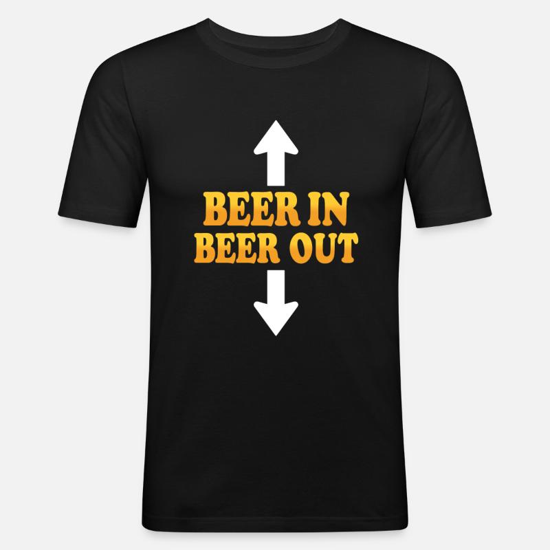 Bier rein Bier raus - Männer Slim Fit T-Shirt - Schwarz