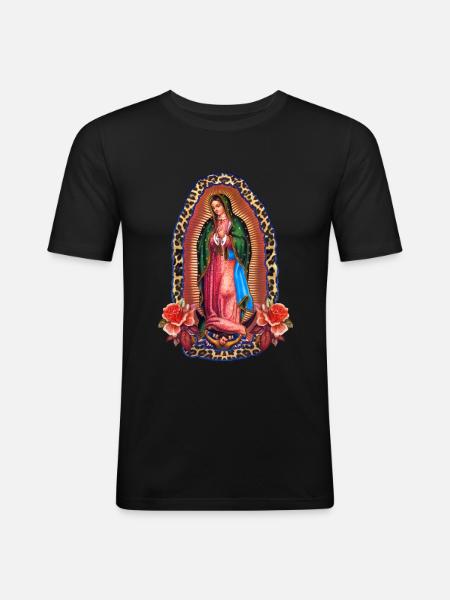 Lady of Guadalupe - Men's Slim Fit T-Shirt - black