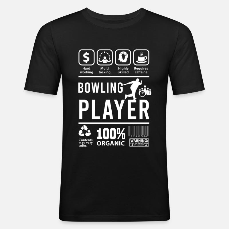 BOWLING Multitasking - Männer Slim Fit T-Shirt - Schwarz