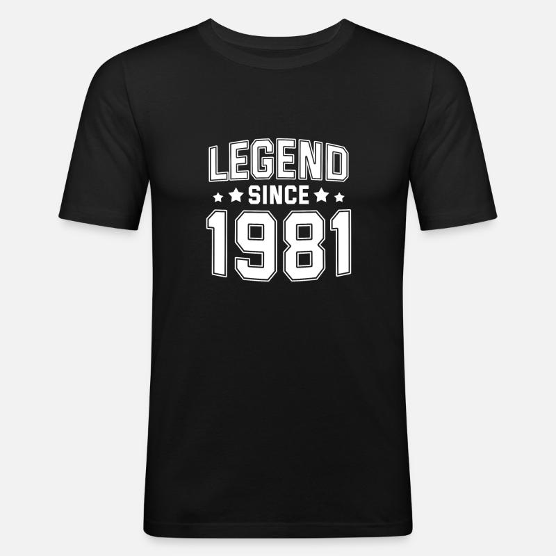 Legend since 1981 - Männer Slim Fit T-Shirt - Schwarz