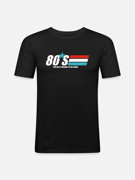 80s Decade Graphic - Men's Slim Fit T-Shirt - black