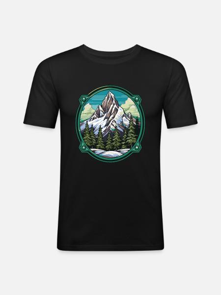 Mountains Winter Nature - Men's Slim Fit T-Shirt - black