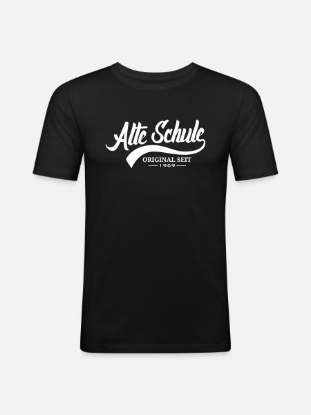 Alte Schule 1969 - Männer Slim Fit T-Shirt - Schwarz