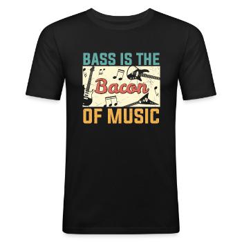 Bass Ist Der Speck Von Music Guitar Player - Männer Slim Fit T-Shirt - Schwarz - Vorne - Nik (191cm)