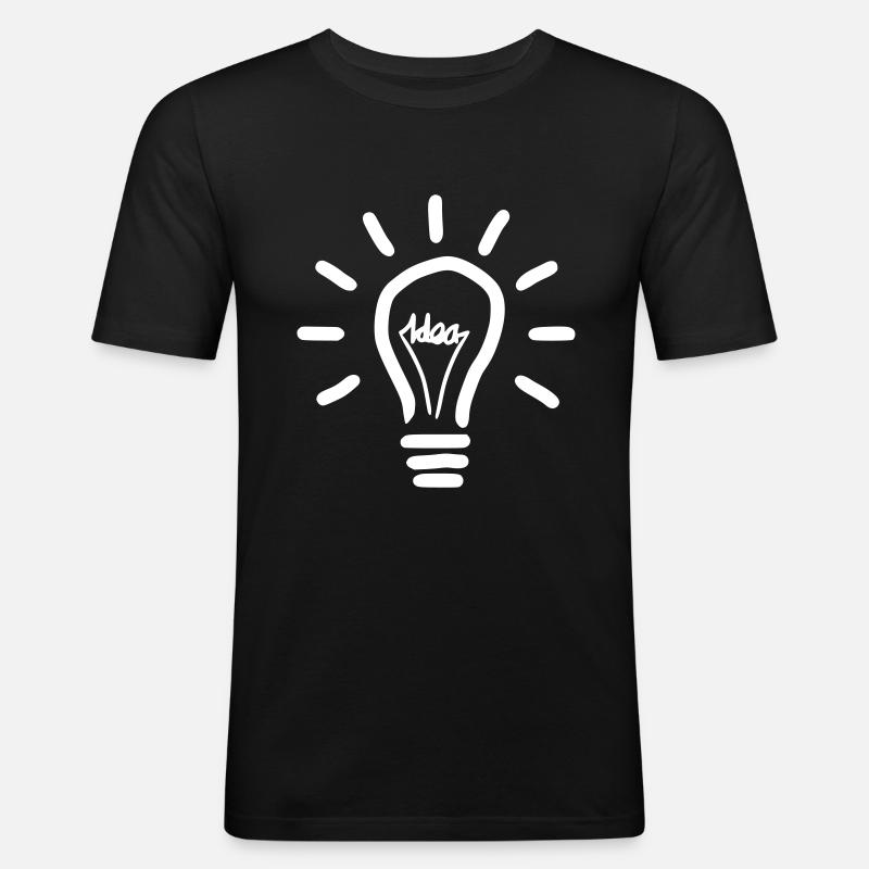 Light Bulb Idea - Men's Slim Fit T-Shirt - black